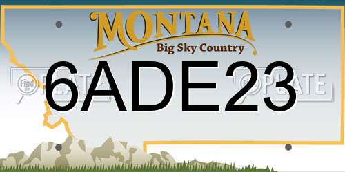 6ADE23 Montana License Plate