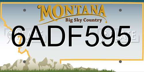 6ADF595 Montana License Plate