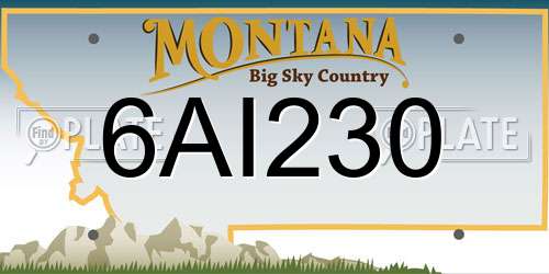 6AI230 Montana License Plate