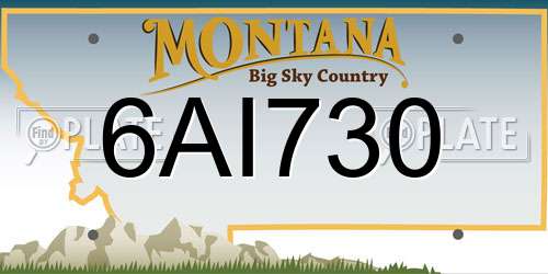 6AI730 Montana License Plate