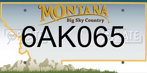 6AK065 Montana License Plate