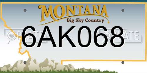6AK068 Montana License Plate