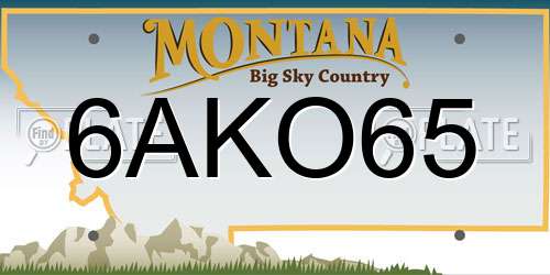 6AKO65 Montana License Plate