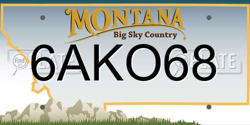 6AKO68 Montana License Plate