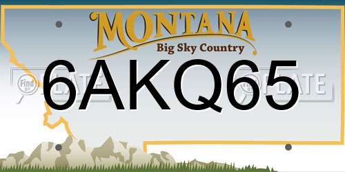 6AKQ65 Montana License Plate