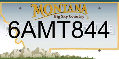6AMT844 Montana License Plate