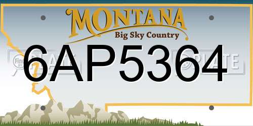 6AP5364 Montana License Plate