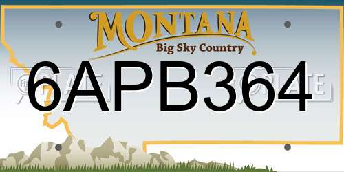 6APB364 Montana License Plate