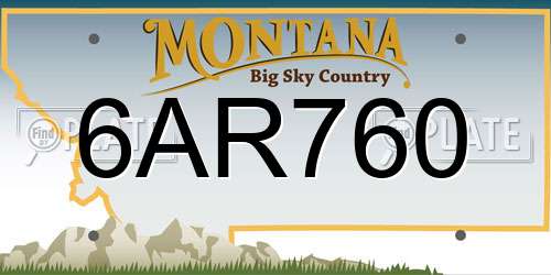 6AR760 Montana License Plate