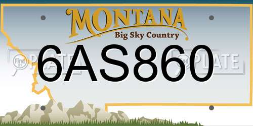 6AS860 Montana License Plate