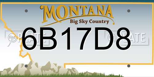 6B17D8 Montana License Plate