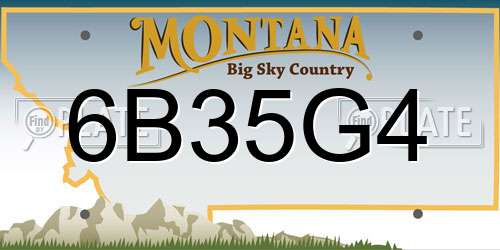 6B35G4 Montana License Plate