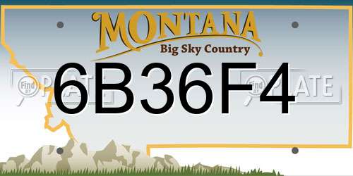 6B36F4 Montana License Plate
