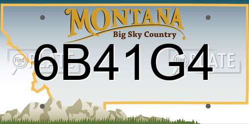 6B41G4 Montana License Plate