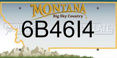 6B46I4 Montana License Plate