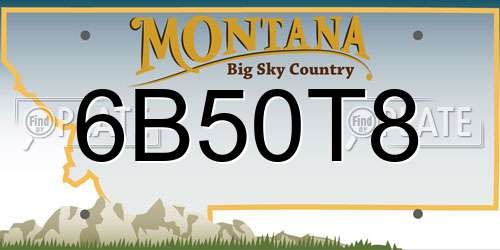 6B50T8 Montana License Plate
