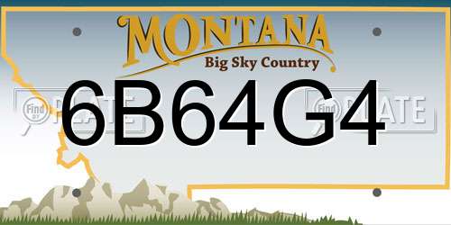 6B64G4 Montana License Plate