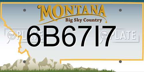 6B67I7 Montana License Plate