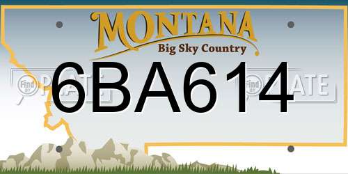 6BA614 Montana License Plate