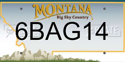 6BAG14 Montana License Plate