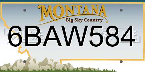 6BAW584 Montana License Plate