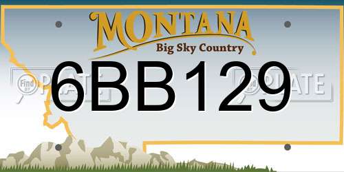 6BB129 Montana License Plate