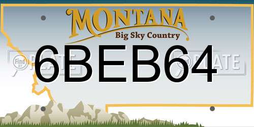 6BEB64 Montana License Plate