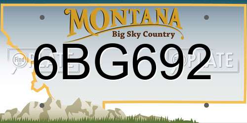 6BG692 Montana License Plate