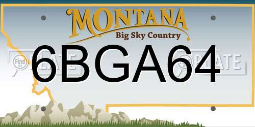 6BGA64 Montana License Plate