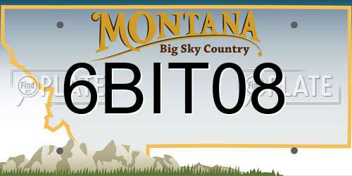 6BIT08 Montana License Plate