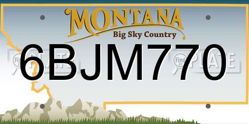6BJM770 Montana License Plate