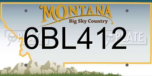 6BL412 Montana License Plate