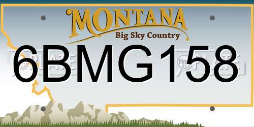 6BMG158 Montana License Plate