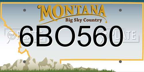 6BO560 Montana License Plate