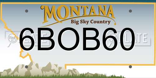 6BOB60 Montana License Plate