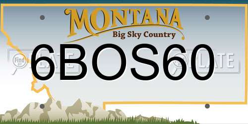 6BOS60 Montana License Plate