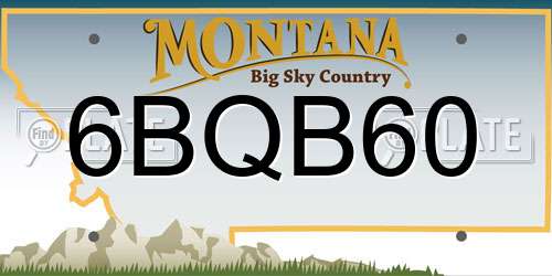 6BQB60 Montana License Plate