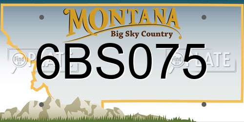 6BS075 Montana License Plate