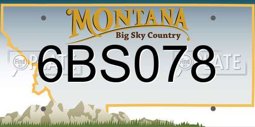 6BS078 Montana License Plate