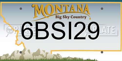 6BSI29 Montana License Plate