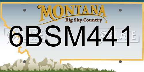 6BSM441 Montana License Plate