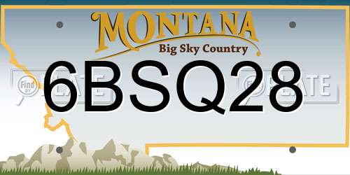 6BSQ28 Montana License Plate