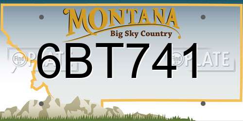 6BT741 Montana License Plate