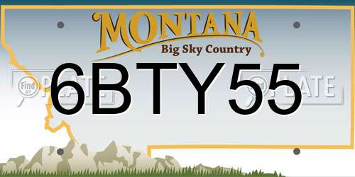 6BTY55 Montana License Plate