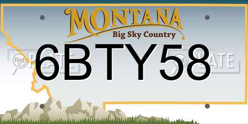 6BTY58 Montana License Plate