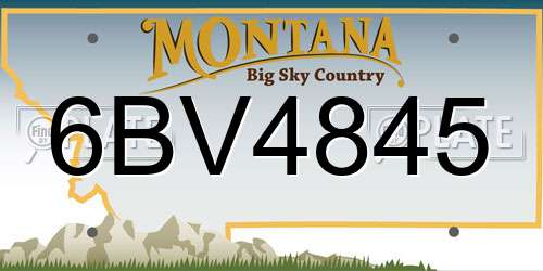 6BV4845 Montana License Plate