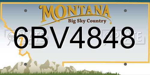 6BV4848 Montana License Plate