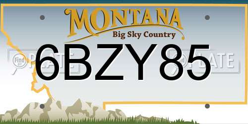 6BZY85 Montana License Plate