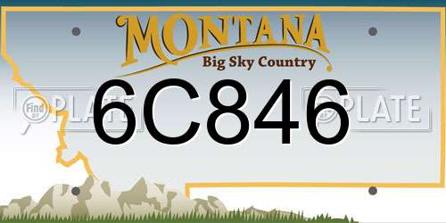 6C846 Montana License Plate