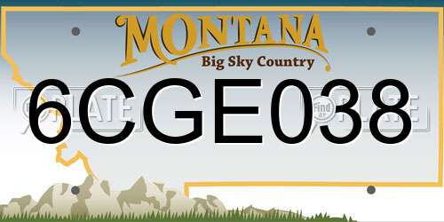 6CGE038 Montana License Plate
